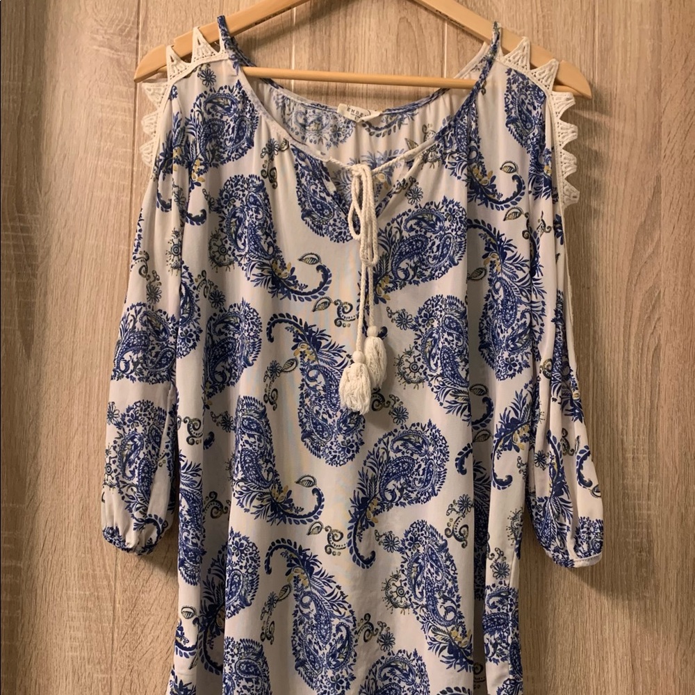 Sheer Ember Crochet Sleeve Top